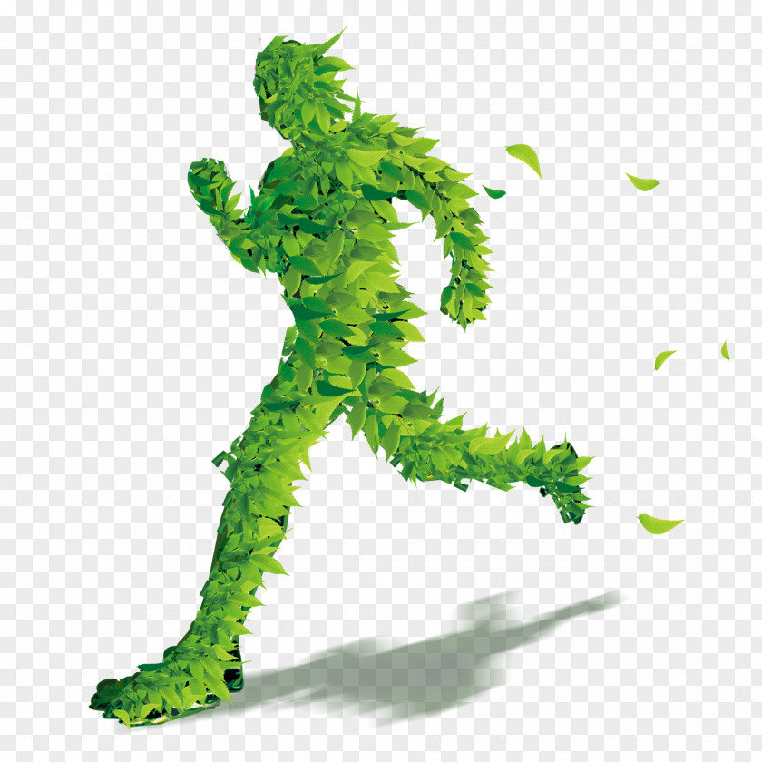 Green Man Running Light Download PNG