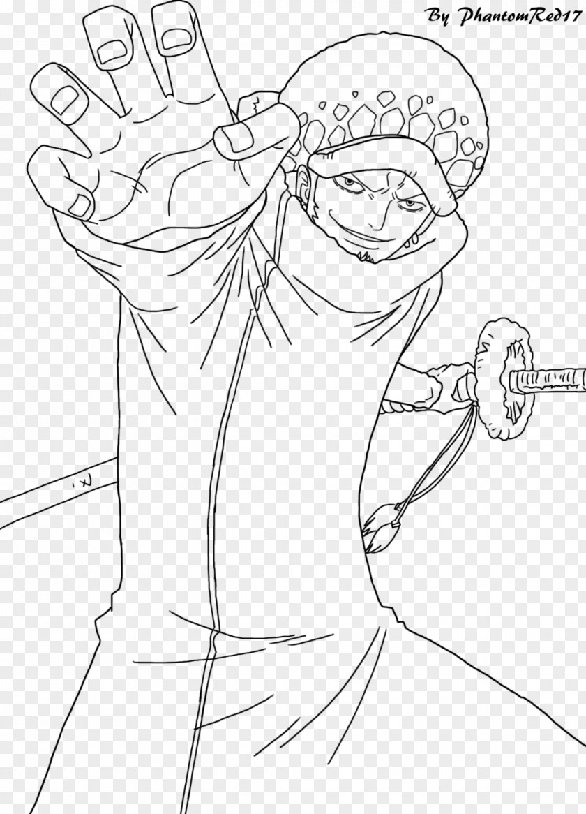 ZORO Line Art Trafalgar D. Water Law Drawing DeviantArt PNG