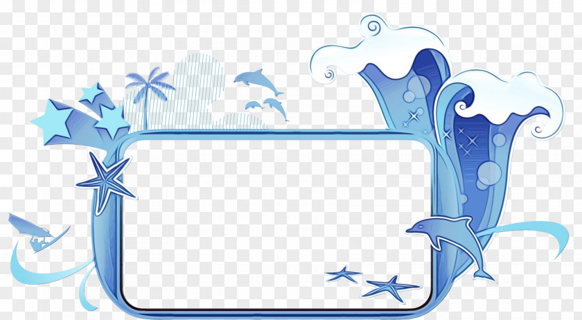 Rectangle Picture Frame Background Blue PNG