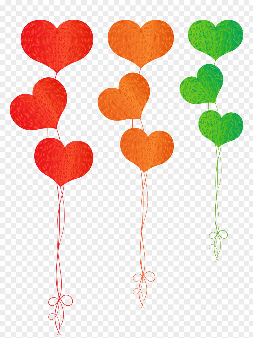 Color Heart Balloon Illustration Drawing Toy PNG