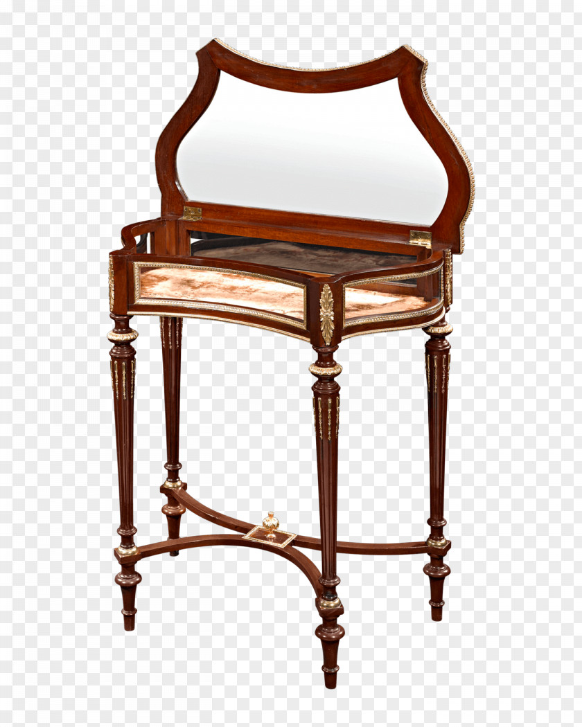 Display Table Antique Furniture Case Louis XVI Style PNG