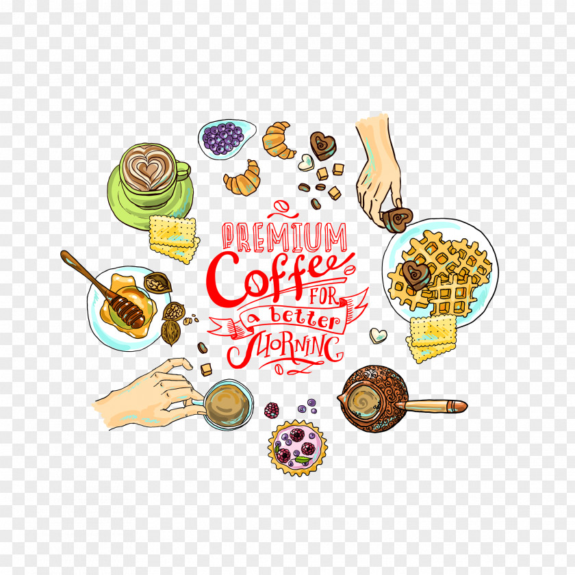 Food Free Download Coffee Croissant Cafe Breakfast PNG
