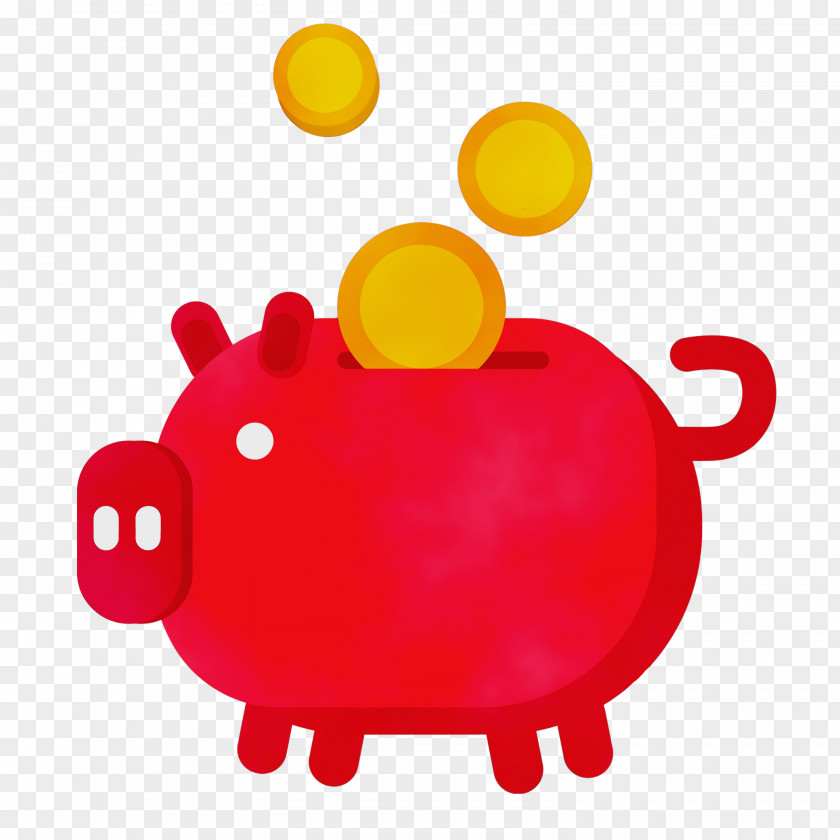 Piggy Bank Yellow PNG