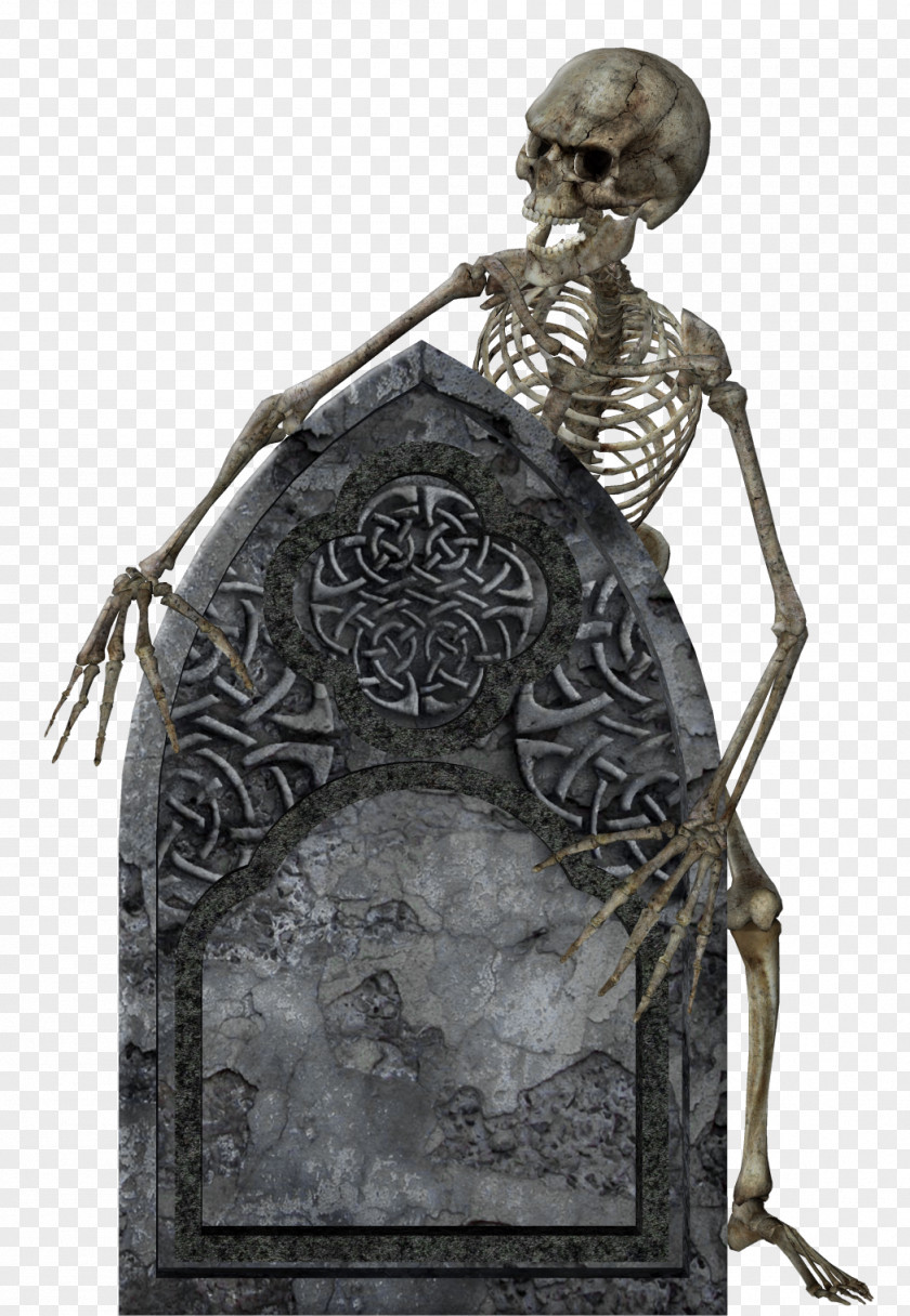 Skeleton With Tombstone Transparent Picture Headstone Halloween PNG