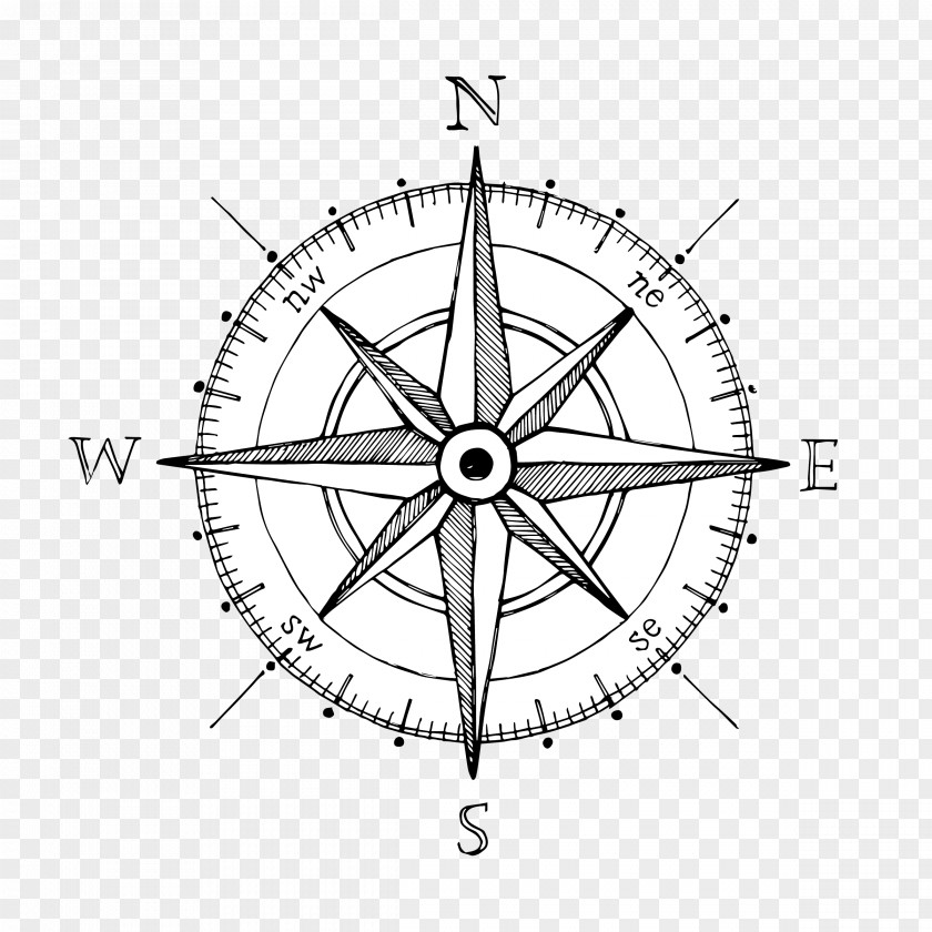 Compass Rose Drawing Hand PNG