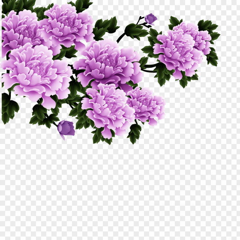 Peony Paper Painting Wall Brick Three-dimensional Space PNG