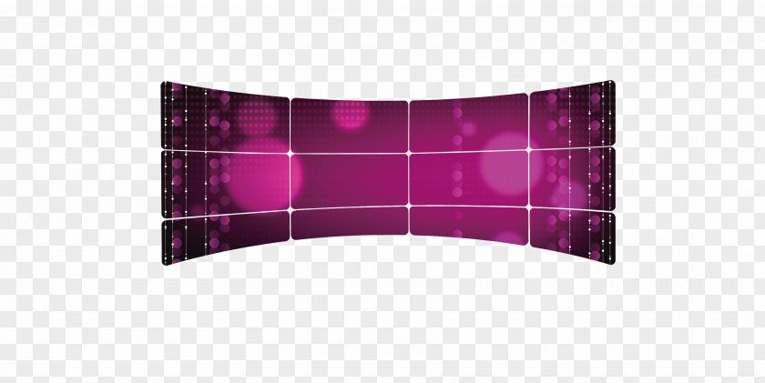 Purple Curved TV Screen Display Device PNG