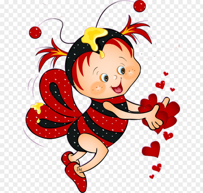 Bee Valentines Day Heart Clip Art PNG