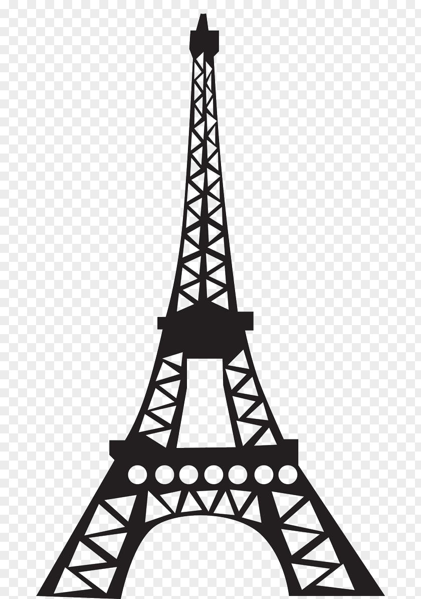 Blackandwhite National Historic Landmark Eiffel Tower Drawing PNG