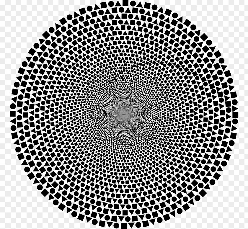 Circle Fractal Halftone Pattern PNG