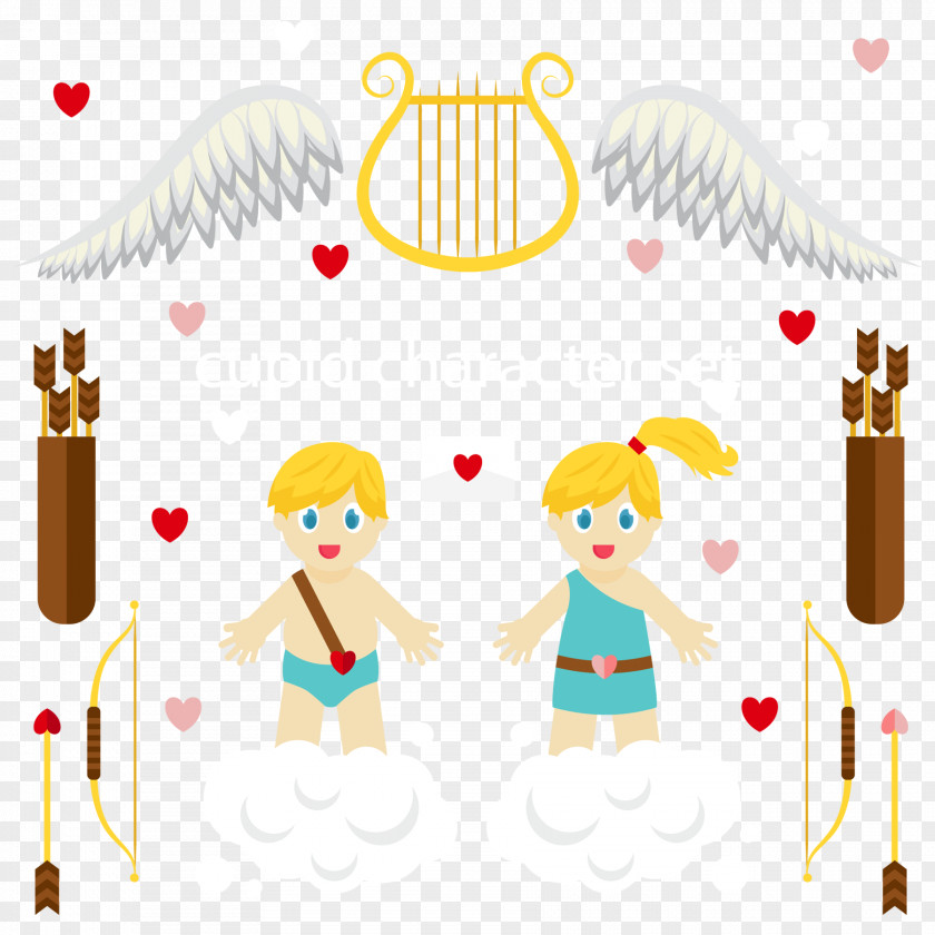 Cupid And Vector Characters Accessories Clip Art PNG