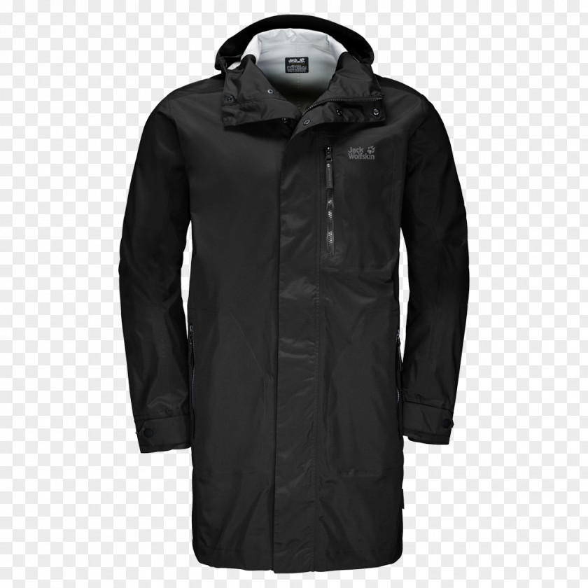 T-shirt Jack Wolfskin Crosstown Raincoat Black Mens Casual Coat Jacket PNG