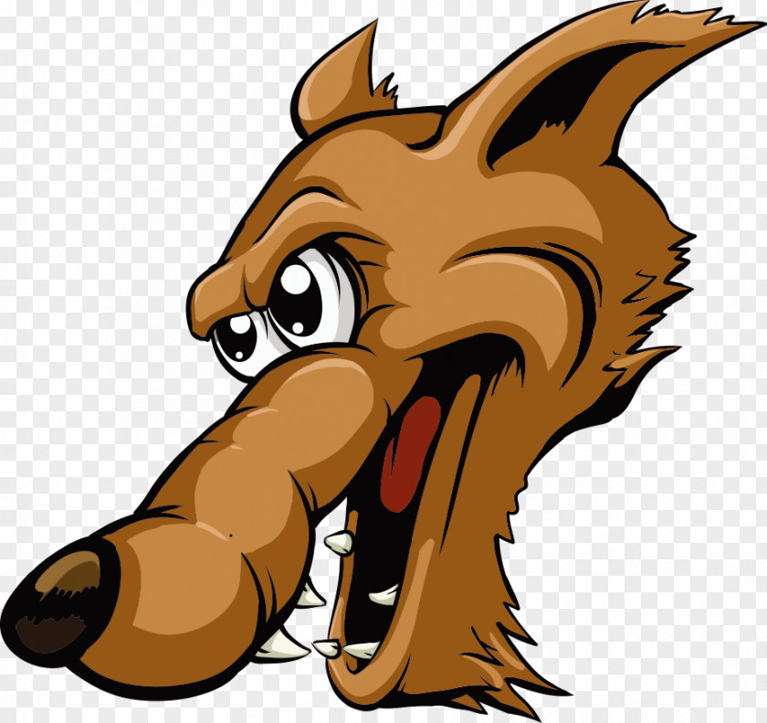 Vector Cartoon Wolf Gray Illustration PNG