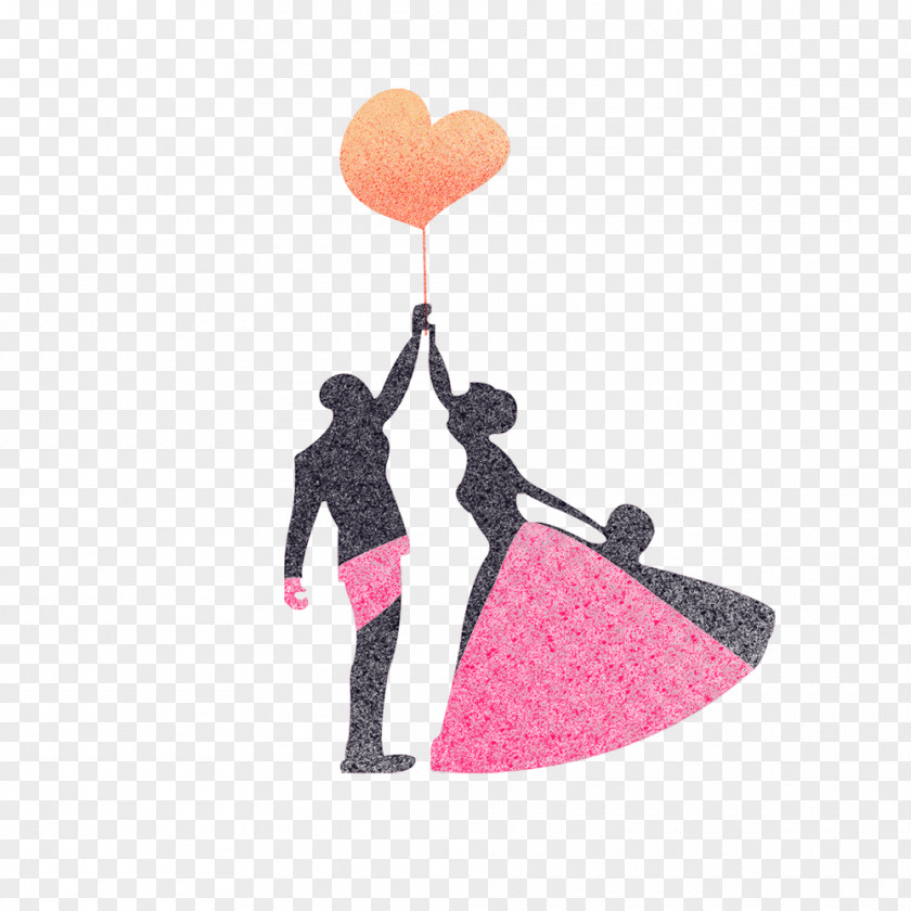 Couple Profile Poster Valentines Day Illustration PNG