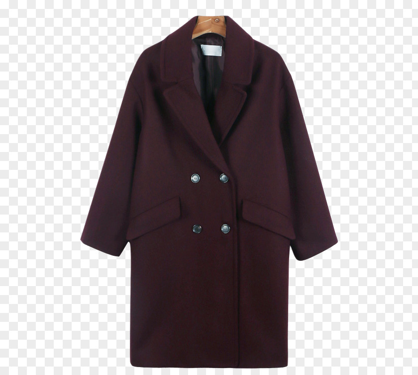 Doublet Overcoat Maroon Wool PNG