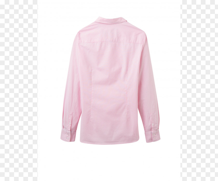 Pink Stripes Blouse Neck Collar Sleeve M PNG