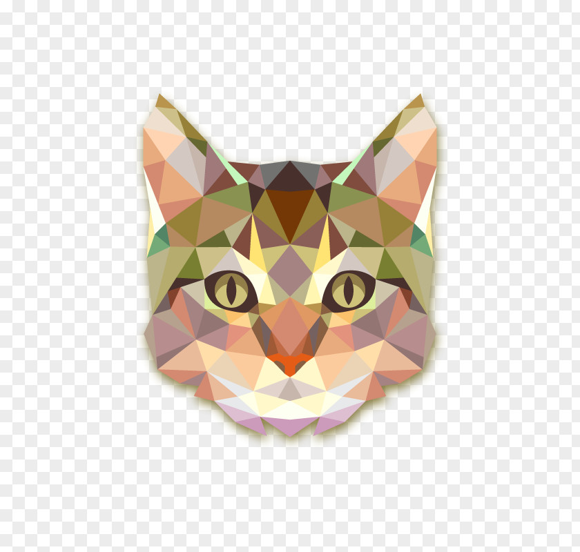 Vector Cute Cat Art Printmaking Geometry PNG