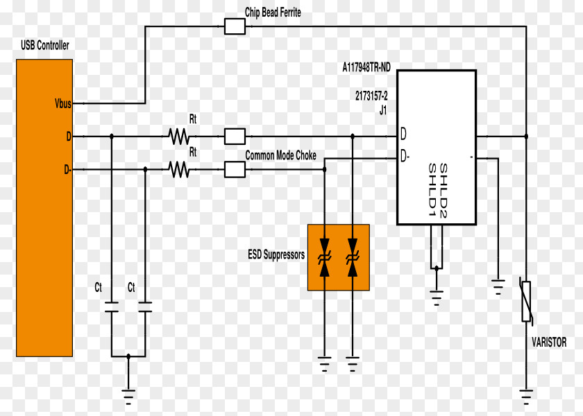 Chip Circuit Electrostatic Discharge Transient-voltage-suppression Diode Varistor Schematic PNG