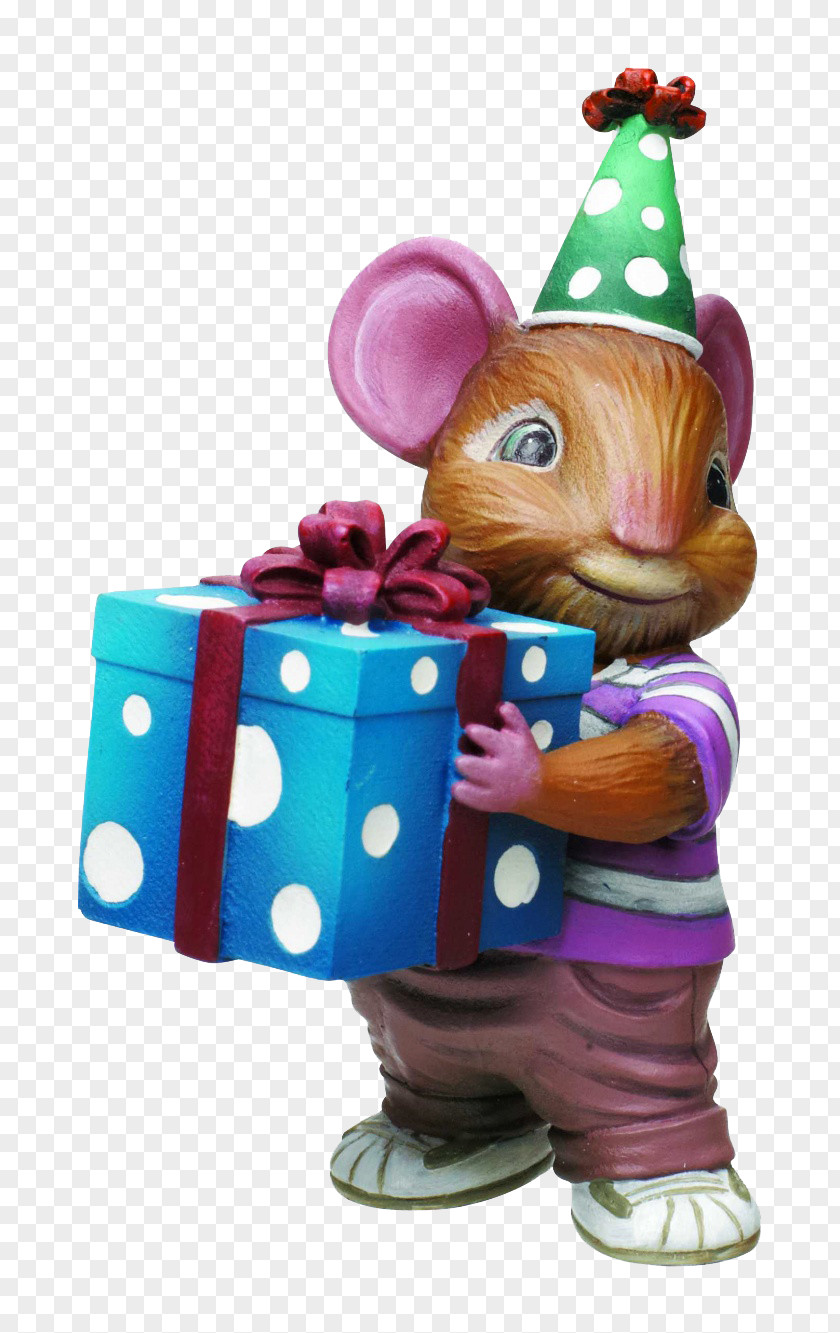 Little Mouse Holding A Gift Computer Clip Art PNG