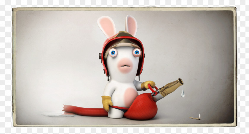 Rabbit Raving Rabbids Firefighter Ubisoft PNG