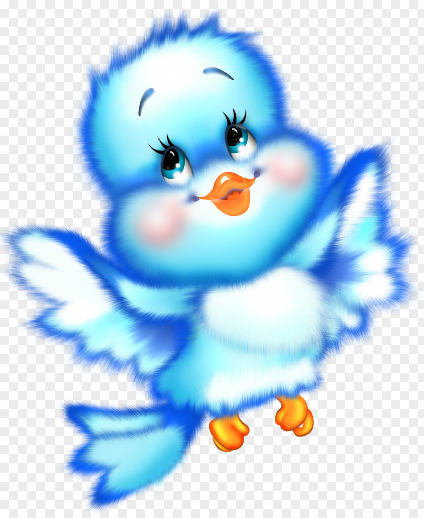 Cute Blue Bird Cartoon Free Clipart PNG