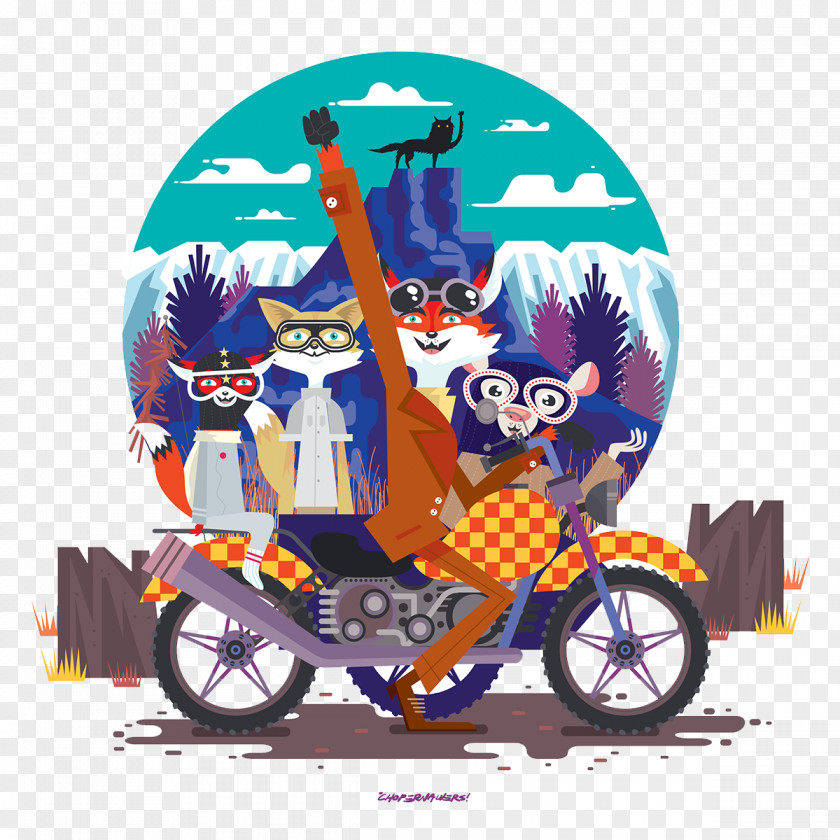 Fox Family Mr. Cartoon Poster Illustration PNG