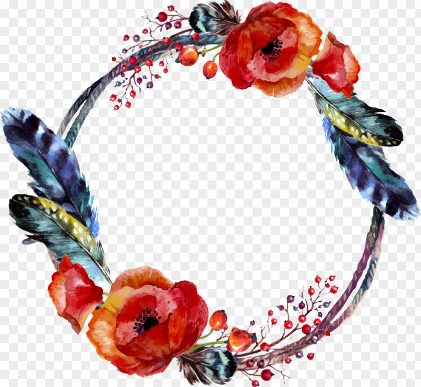 Flower Boho-chic Wreath Vector Graphics Clip Art Royalty-free PNG