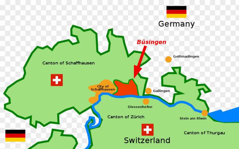 Map Büsingen Am Hochrhein Enclave And Exclave Verenahof Schaffhausen FC PNG