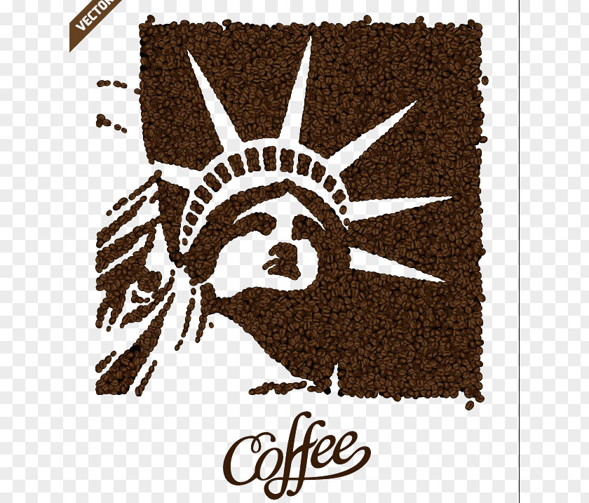 Statue Of Liberty Coffee Beans Background Material Buckle Free Tea Cafe Poster PNG