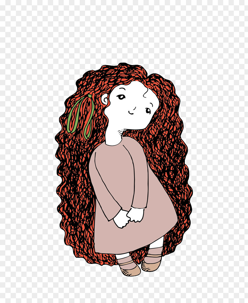 CURLY GIRL. Drawing Illustration PNG Illustration, Curly girl clipart PNG