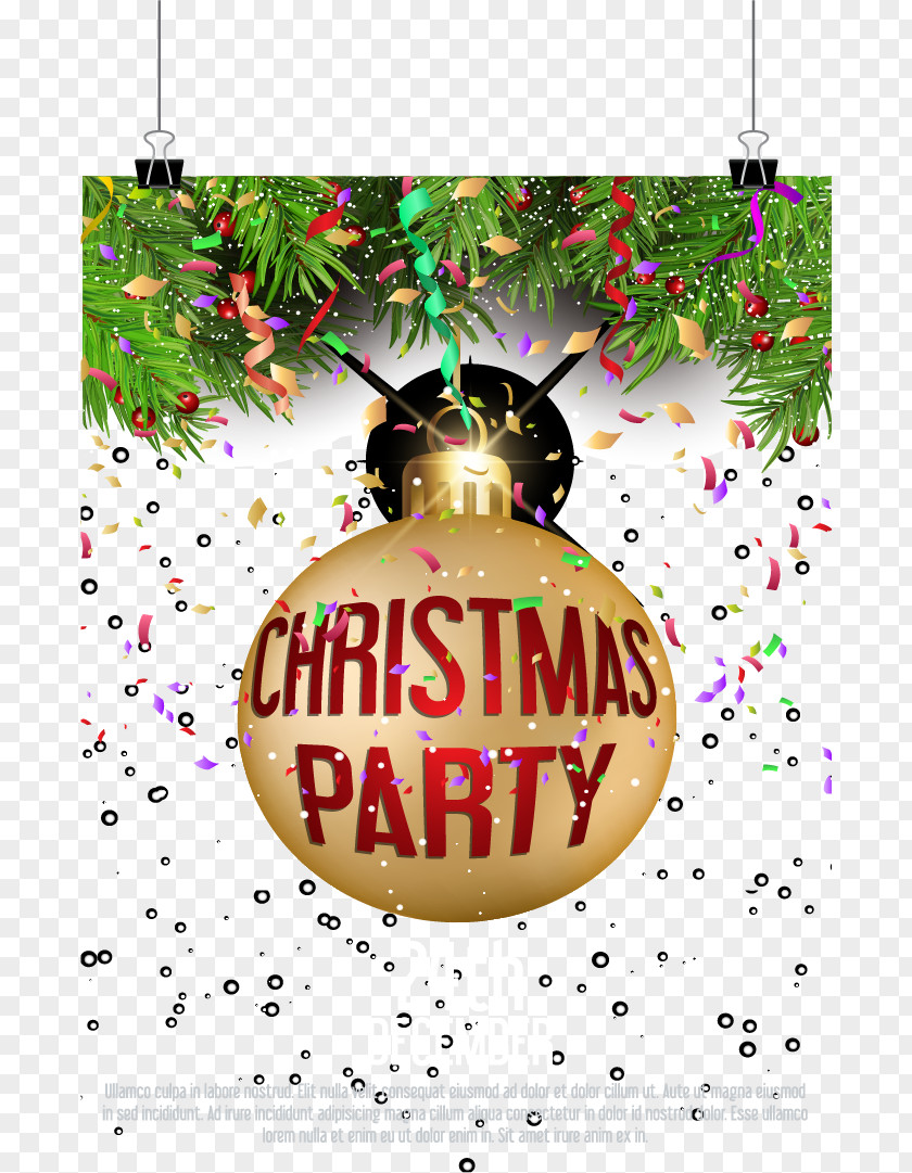 Flash Christmas Party Invitations Ornament PNG