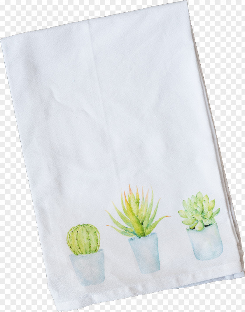 Potted Succulents Towel Textile Green Kitchen Paper PNG