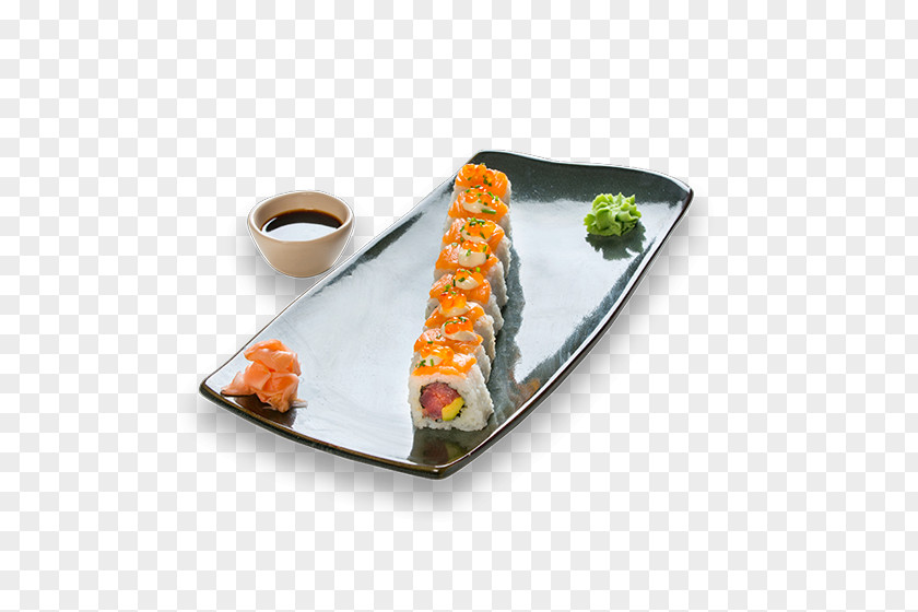 Grilled Salmon California Roll Plate Sushi 07030 Tray PNG