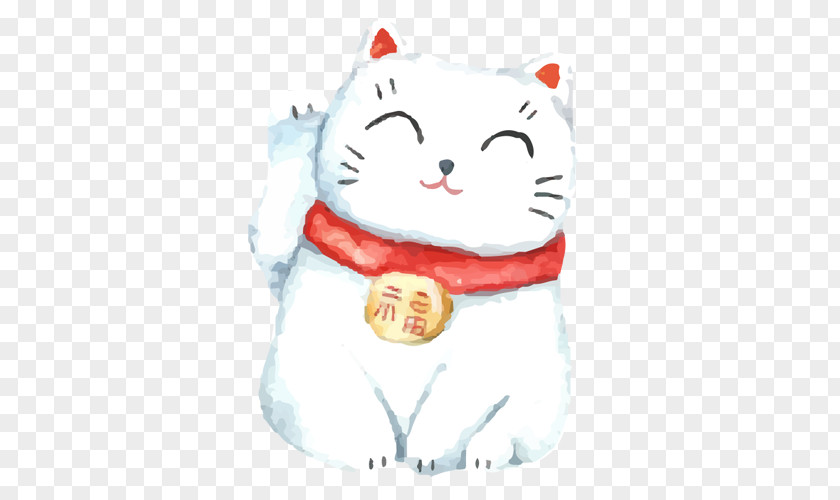 Hand-painted Lucky Cat Japan Maneki-neko Drawing PNG