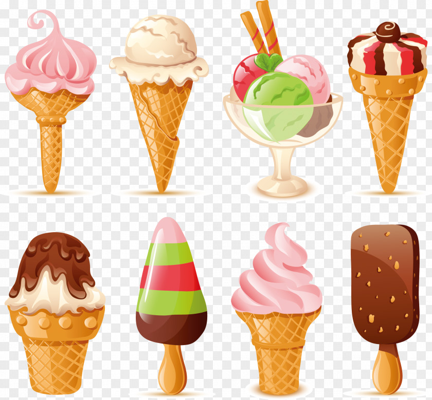 Cartoon Ice Cream Collection Cone Cake PNG