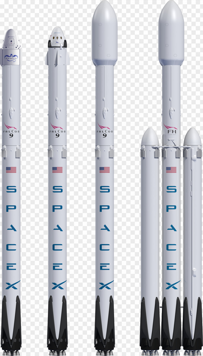 Falcon Heavy Test Flight 9 SpaceX Dragon PNG test flight Dragon, rockets, four white rocket illustrations clipart PNG