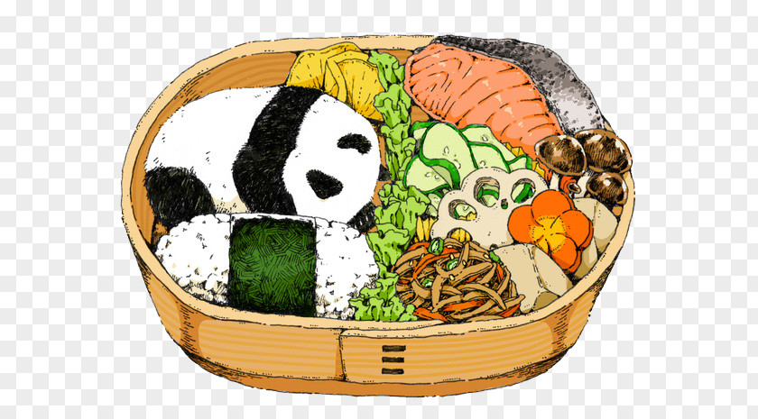 Panda Food Bento Giant Illustration PNG