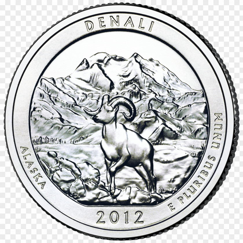 Quarter Denali Denver Mint Coin United States PNG