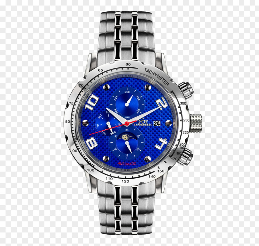 Watch Automatic Steel Blue Clock PNG