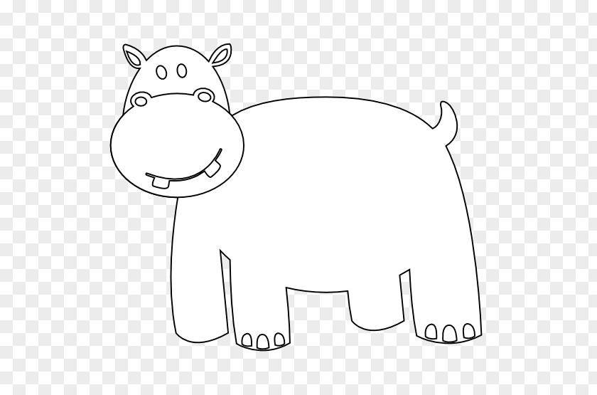 Hippo Hippopotamus Drawing Black And White Clip Art PNG