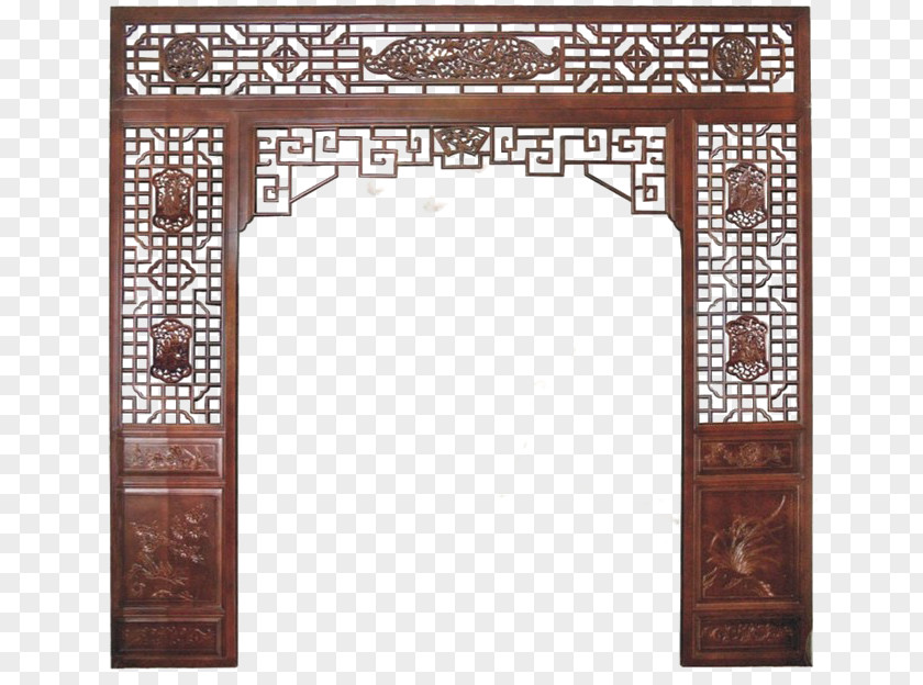 Vintage Carved Wooden Doors Dongyang Door PNG