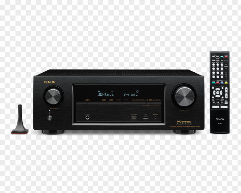 Quad Flyer AV Receiver Denon AVR 7.2 Channel Network Dolby Atmos Home Theater Systems PNG