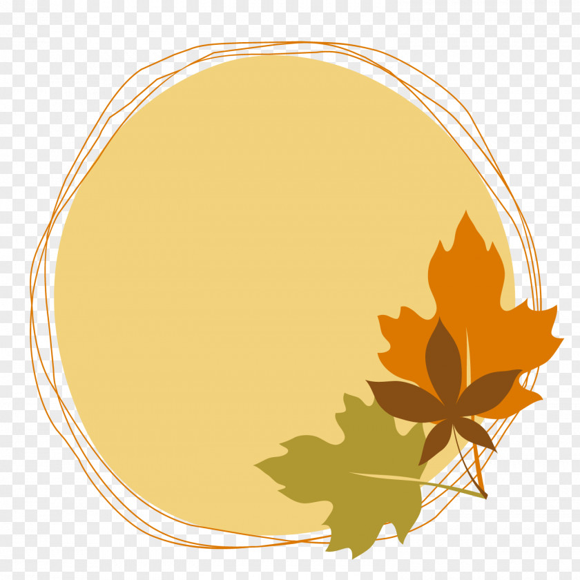 Vector Drawing Maple Leaf Round Decorative Box Euclidean Computer File PNG