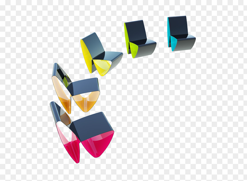 Angle Rectangle Plastic Chair Product PNG