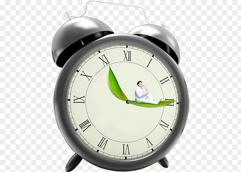 Creative Alarm Clock Man Icon PNG