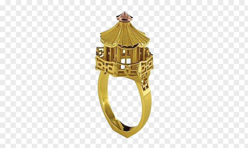 Golden Pavilion Ring Architecture Jewellery Gemstone Diamond PNG