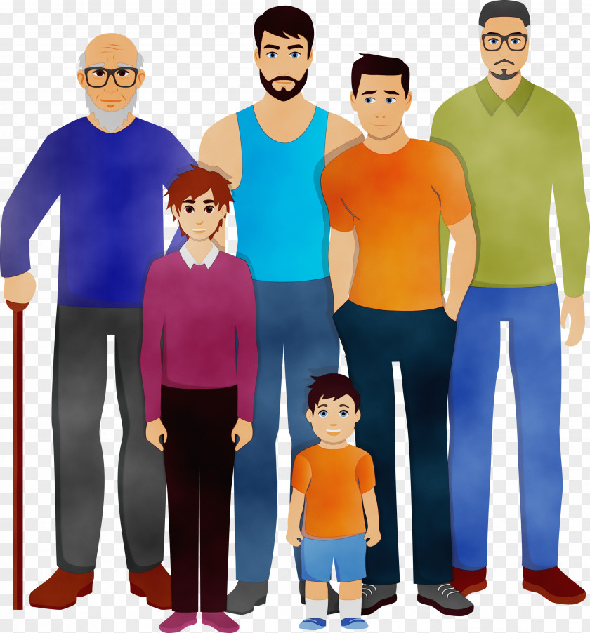 People Standing Cartoon Fun Family PNG