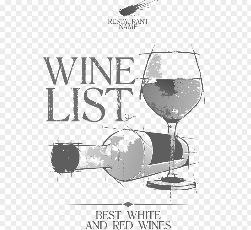Wine Vector Material Red List Menu PNG