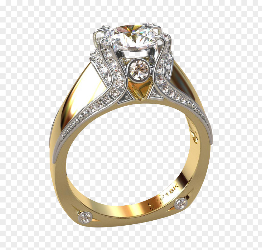 Gold Engagement Ring Wedding Greg Neeley Designs PNG
