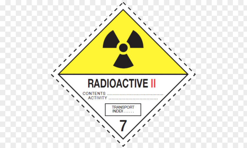 HAZMAT Class 7 Radioactive Substances Dangerous Goods Warning Label Paper PNG